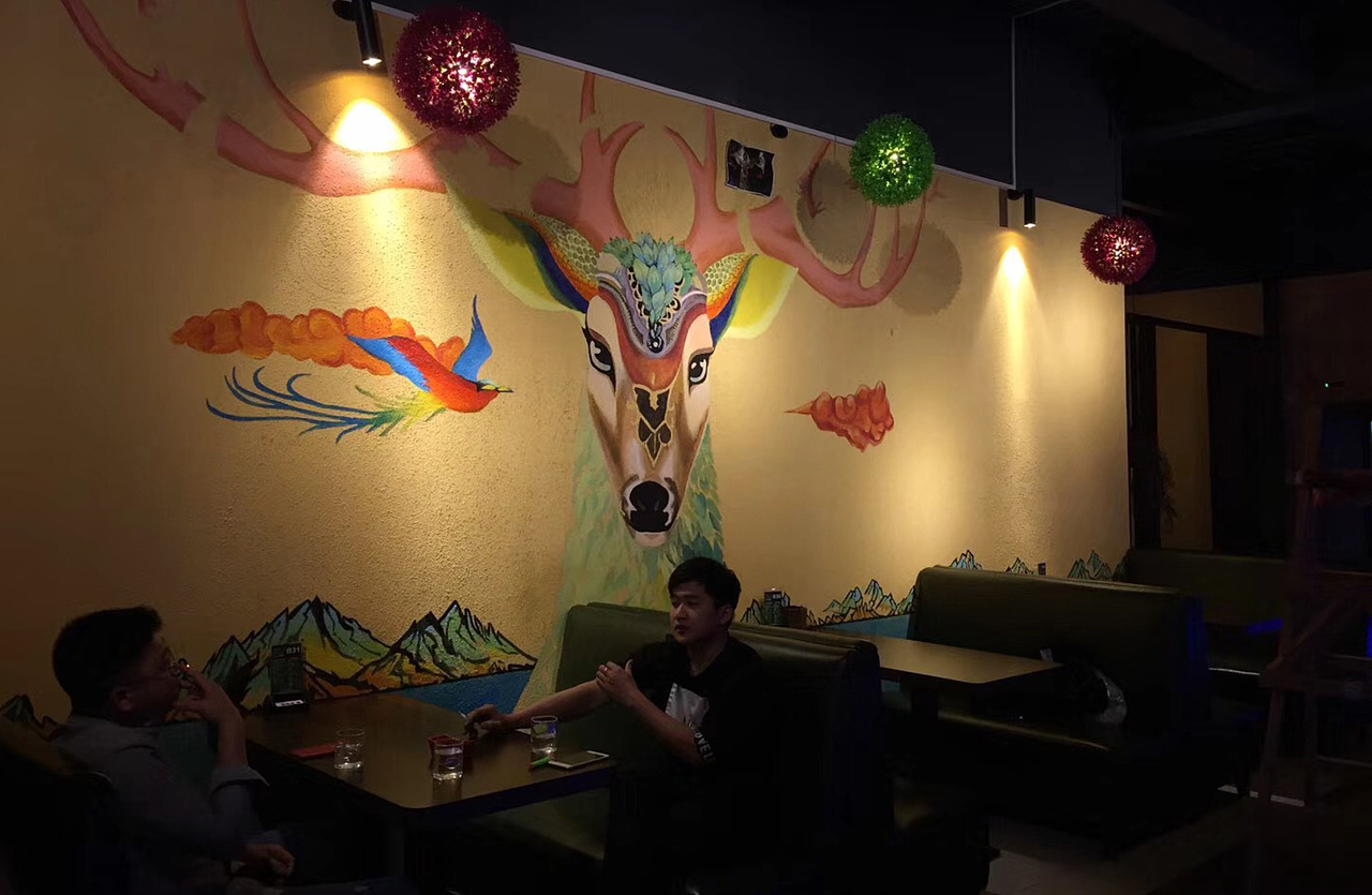 茂名化州木子音乐餐吧门店墙绘