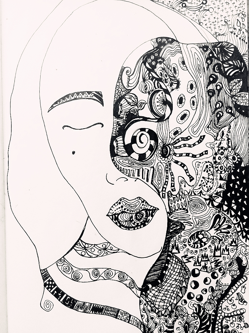 我的脸黑白装饰画