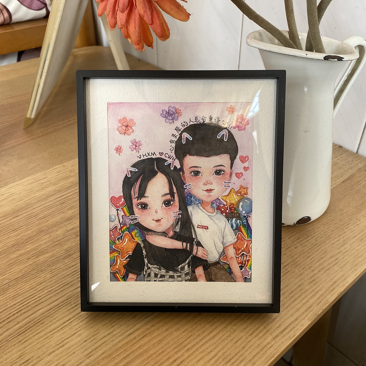 水彩手绘卡通情侣装饰画（图ZMTkzNTgzNTQ0） - 绘画 - 站酷设计师阿里嘎多雪原创素材 - 站酷ZCOOL