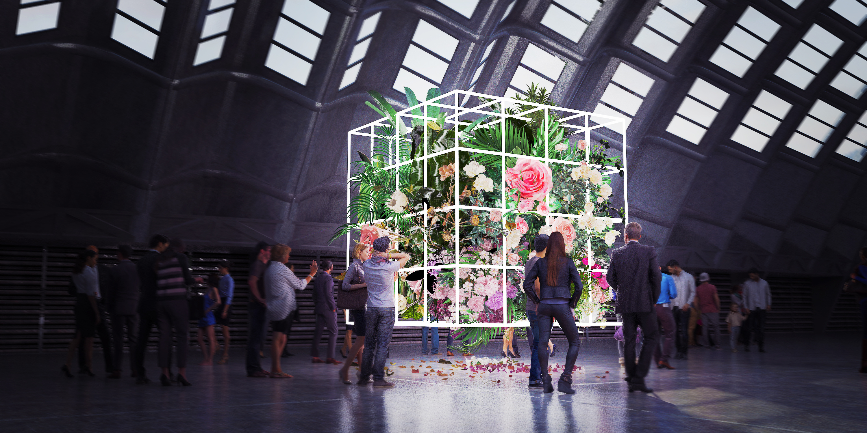 基于"花"的"艺术"美陈装置