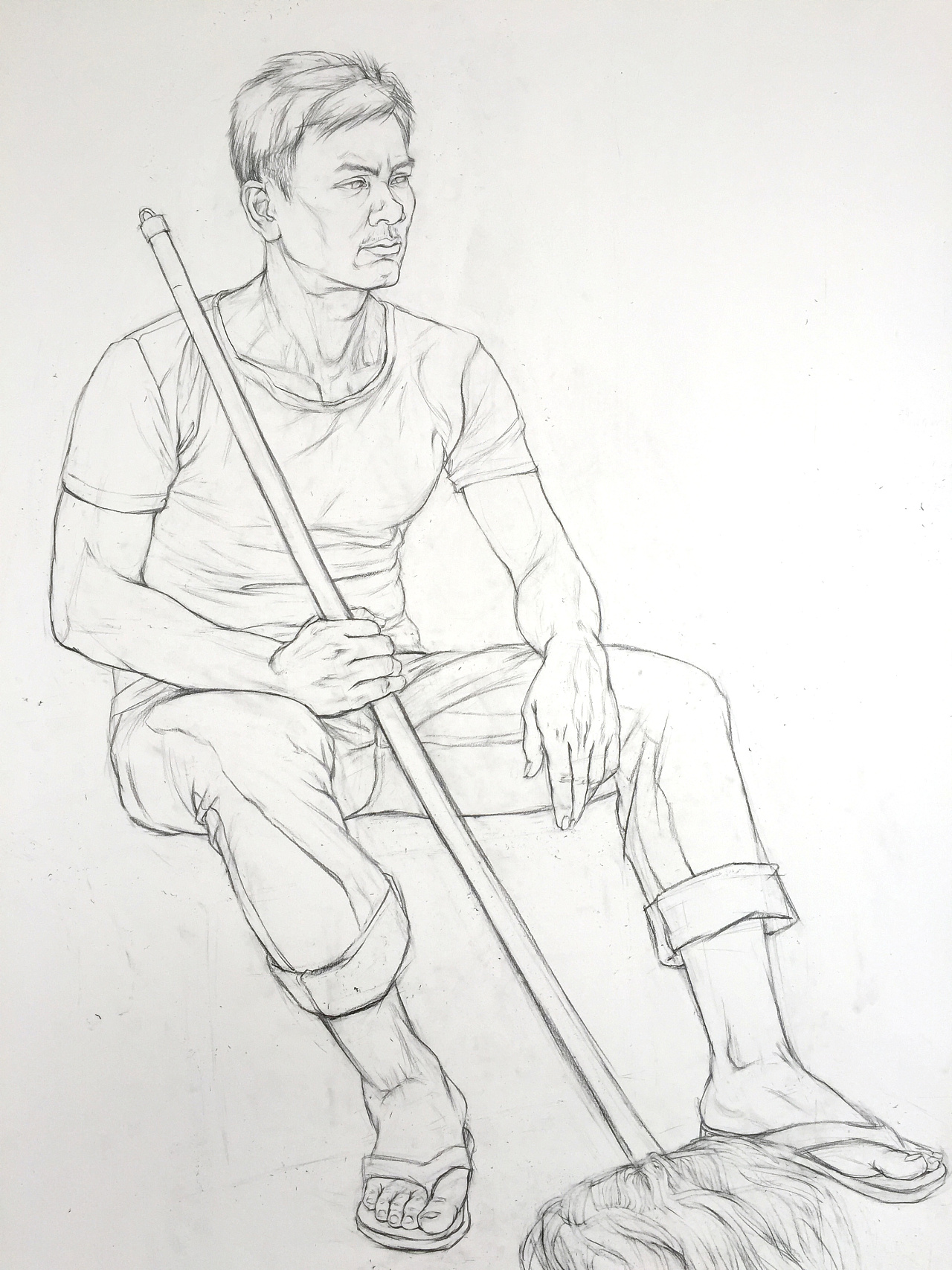 全开纸人物线描写生