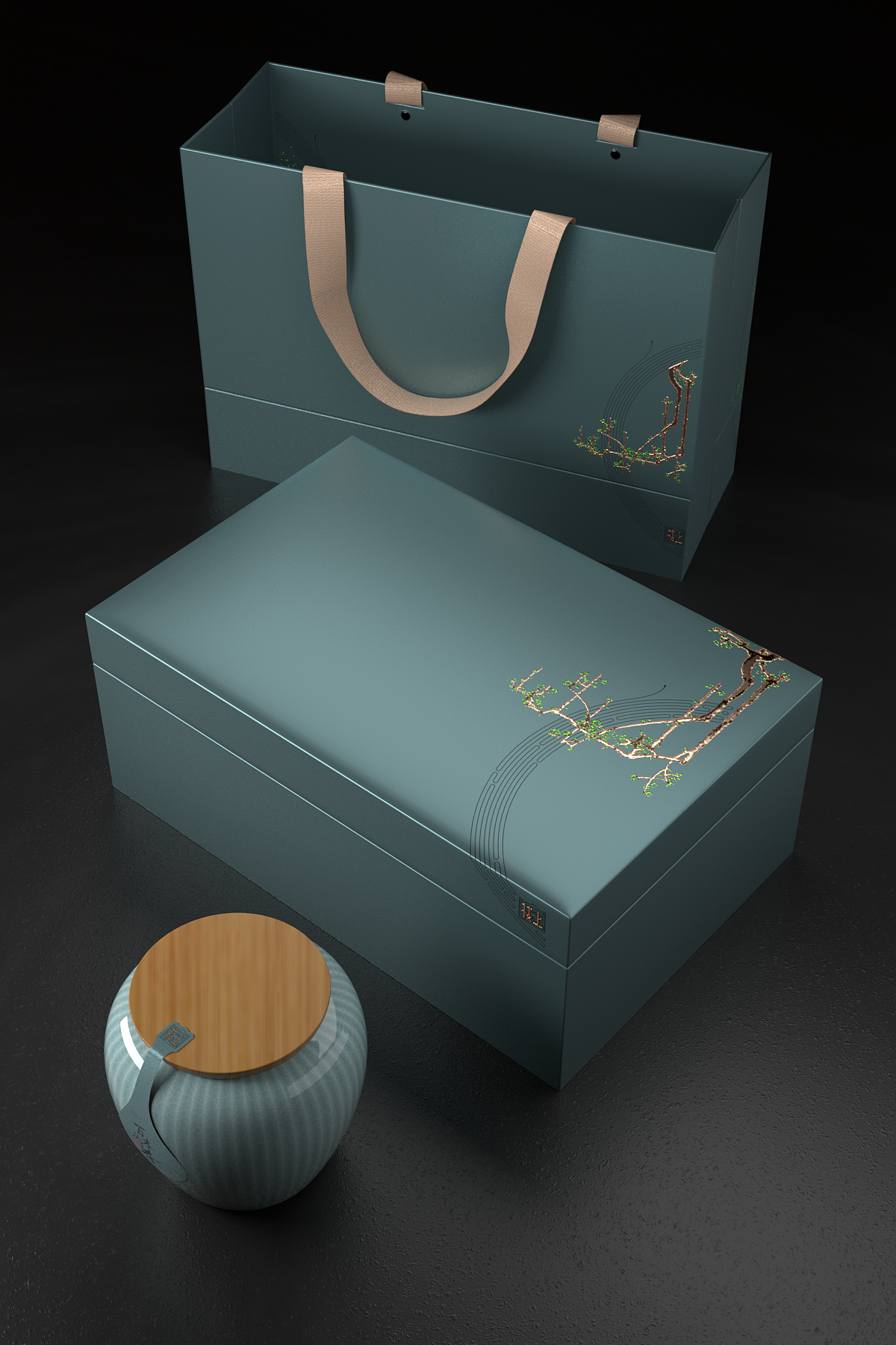 枝上茶叶公版礼盒设计