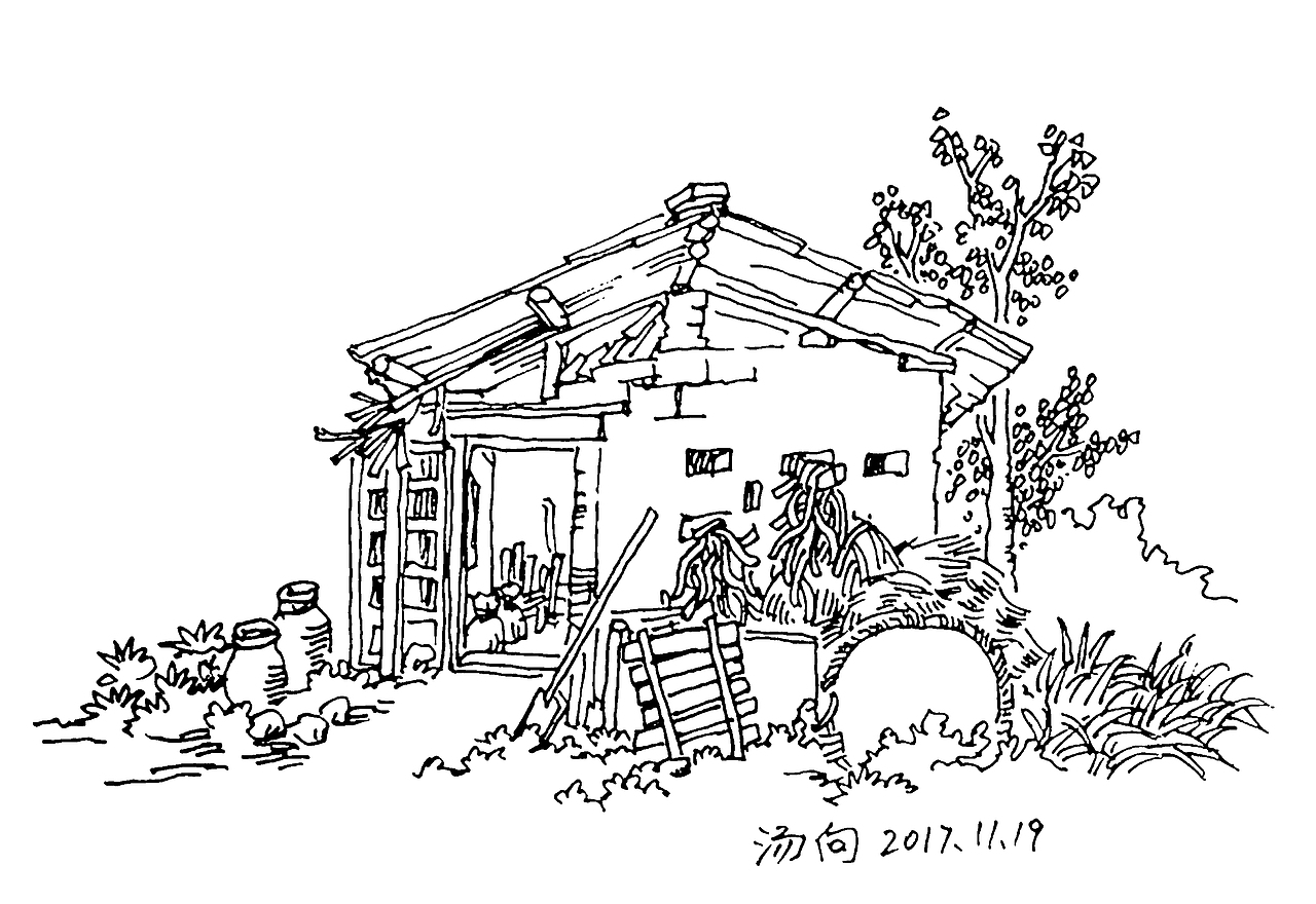 80幅清新田园风钢笔画小品快收藏起来吧