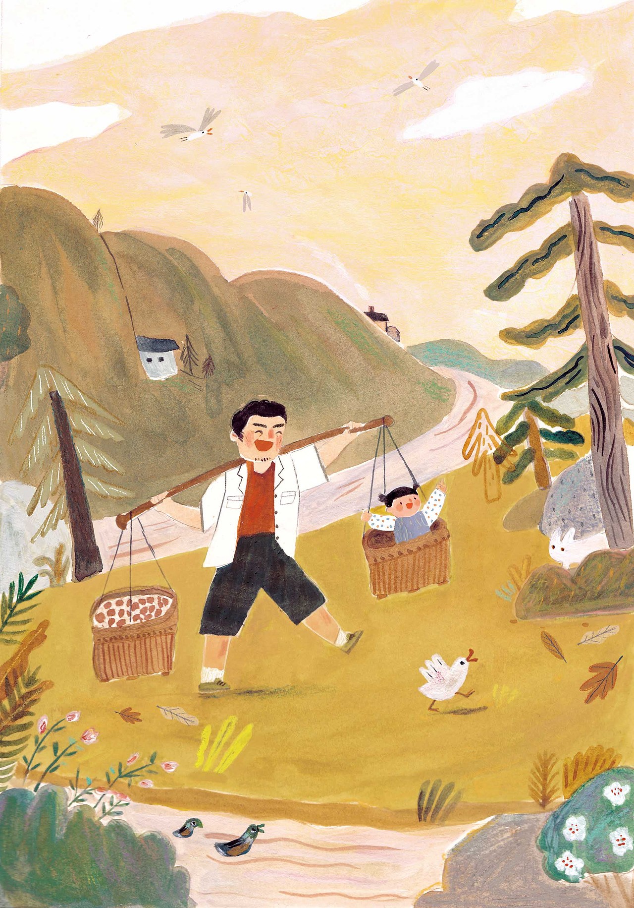 《鯉山圍》內(nèi)頁(yè)插圖（圖ZMTgwMjgxMjky） - 兒童插畫(huà) - 站酷設(shè)計(jì)師個(gè)桂圓原創(chuàng)素材 - 站酷ZCOOL