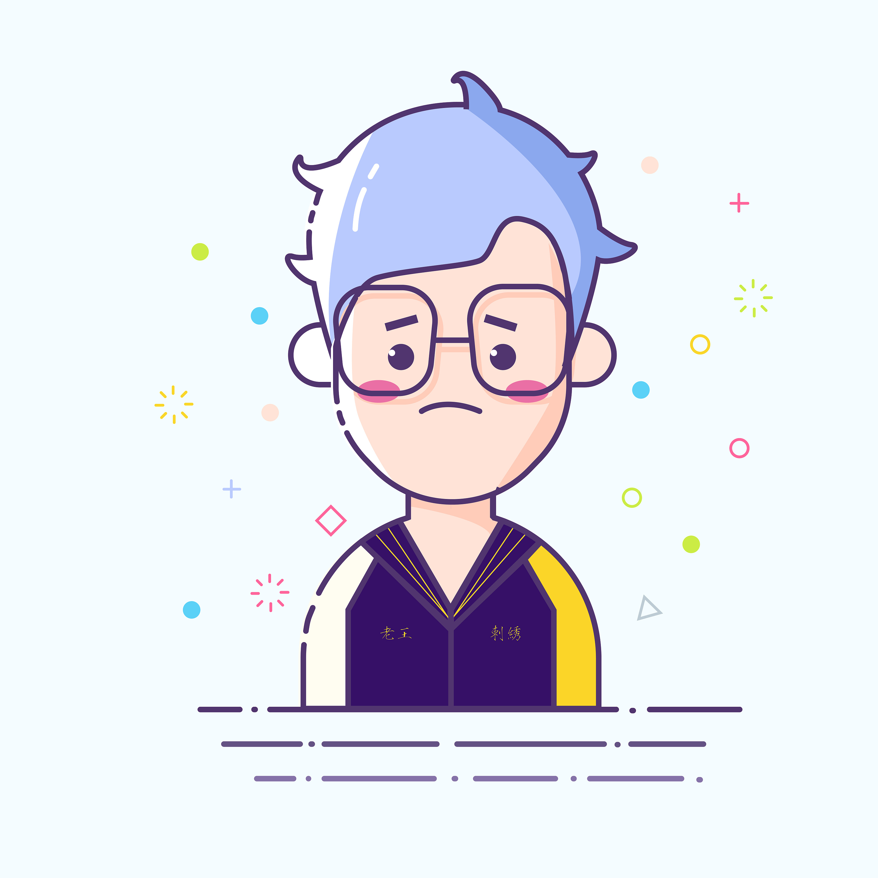 mbe风格头像插画