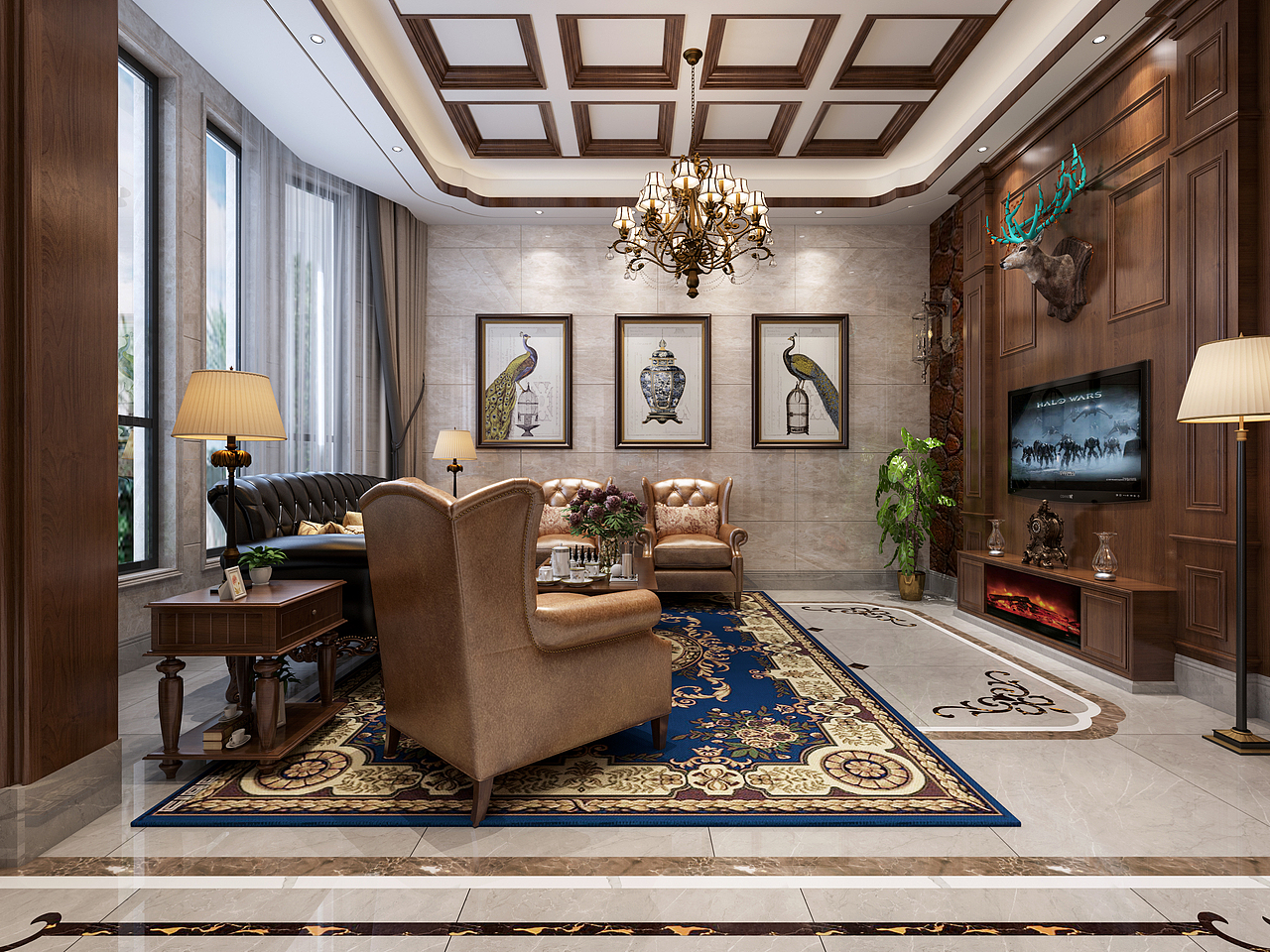 美式别墅家装效果图