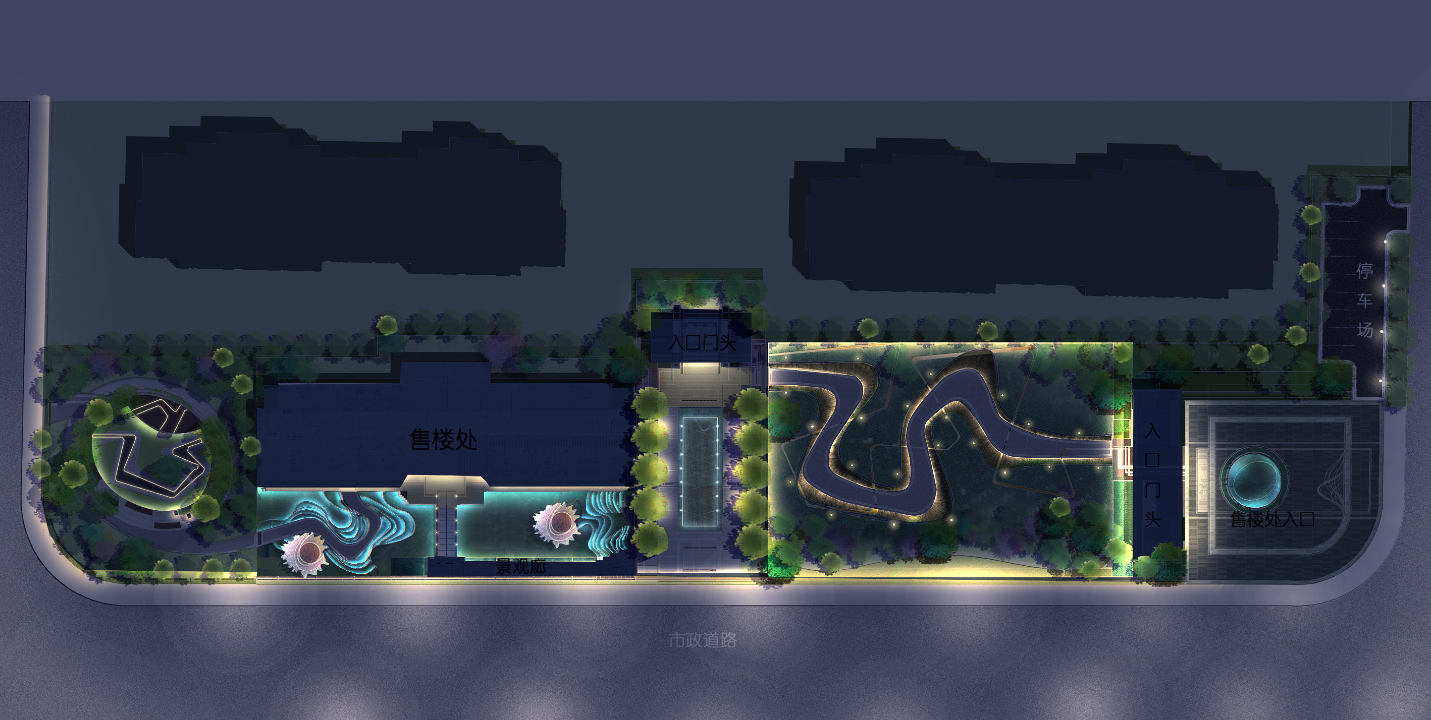 照明设计 夜景彩平图