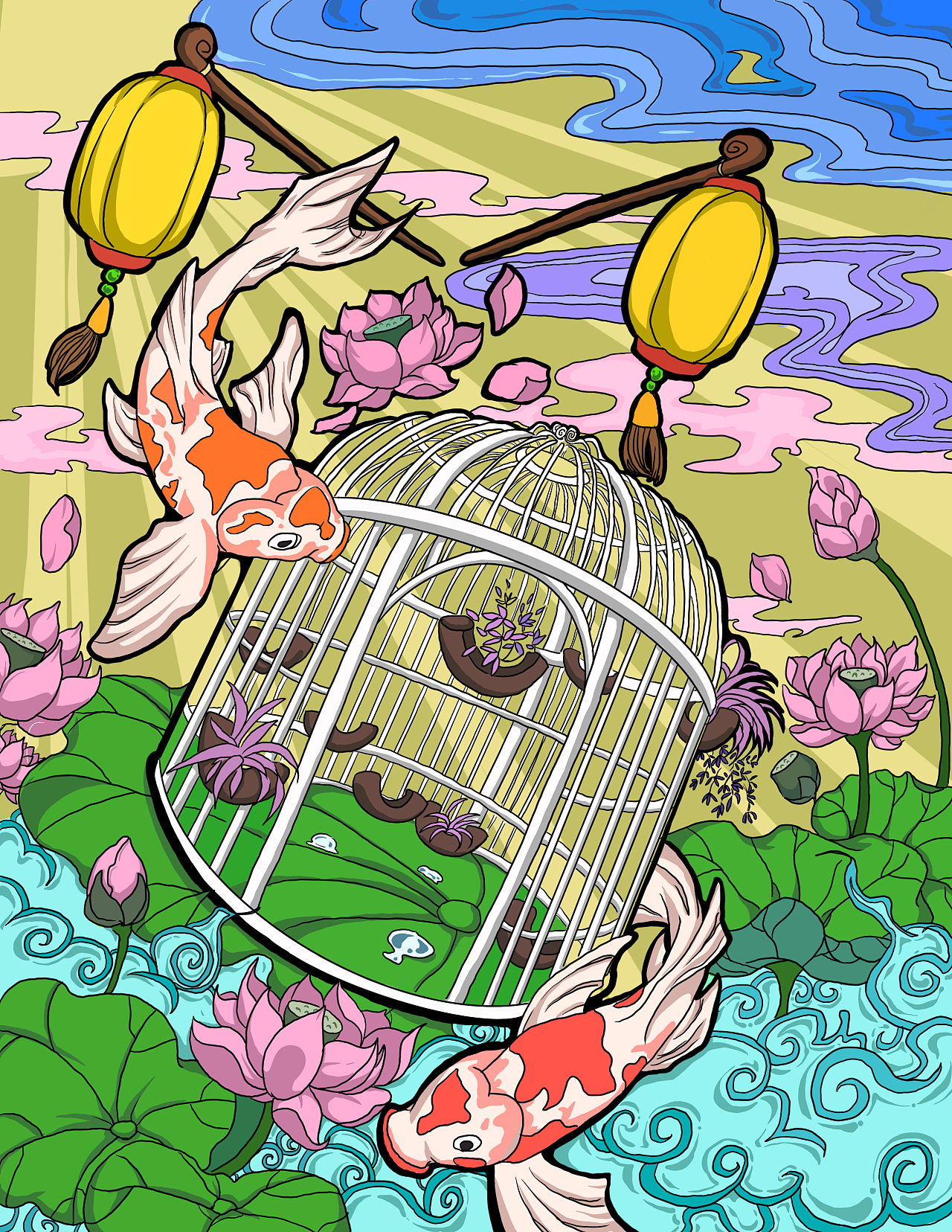 国潮插画|插画|商业插画|唐家小五 - 原创作品 - 站酷 (zcool)