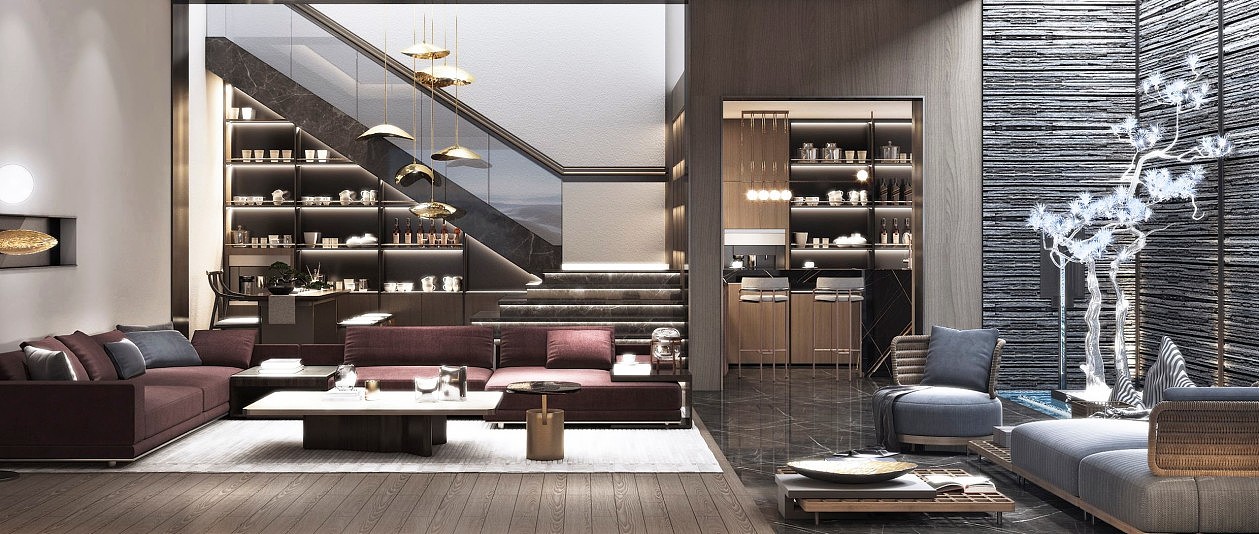 現(xiàn)代客廳（圖ZMjE5NTEyNDQw） - 家裝設(shè)計 - 站酷設(shè)計師效果圖施工圖婷婷原創(chuàng)素材 - 站酷ZCOOL