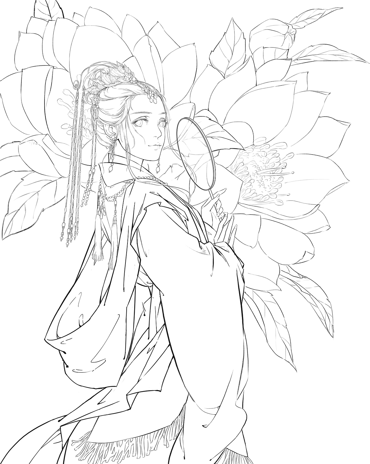 摸鱼练习一下国风（图ZMTMyMjkxMzI4） - 商业插画 - 站酷设计师邀月言诗原创素材 - 站酷ZCOOL