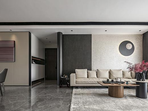 锋 | 极简灰中的一点红，150㎡私宅设计（个人主页-ZNDczNjcxNjg=） - 家装设计 - 站酷设计师锋空间设计原创素材 - 站酷ZCOOL