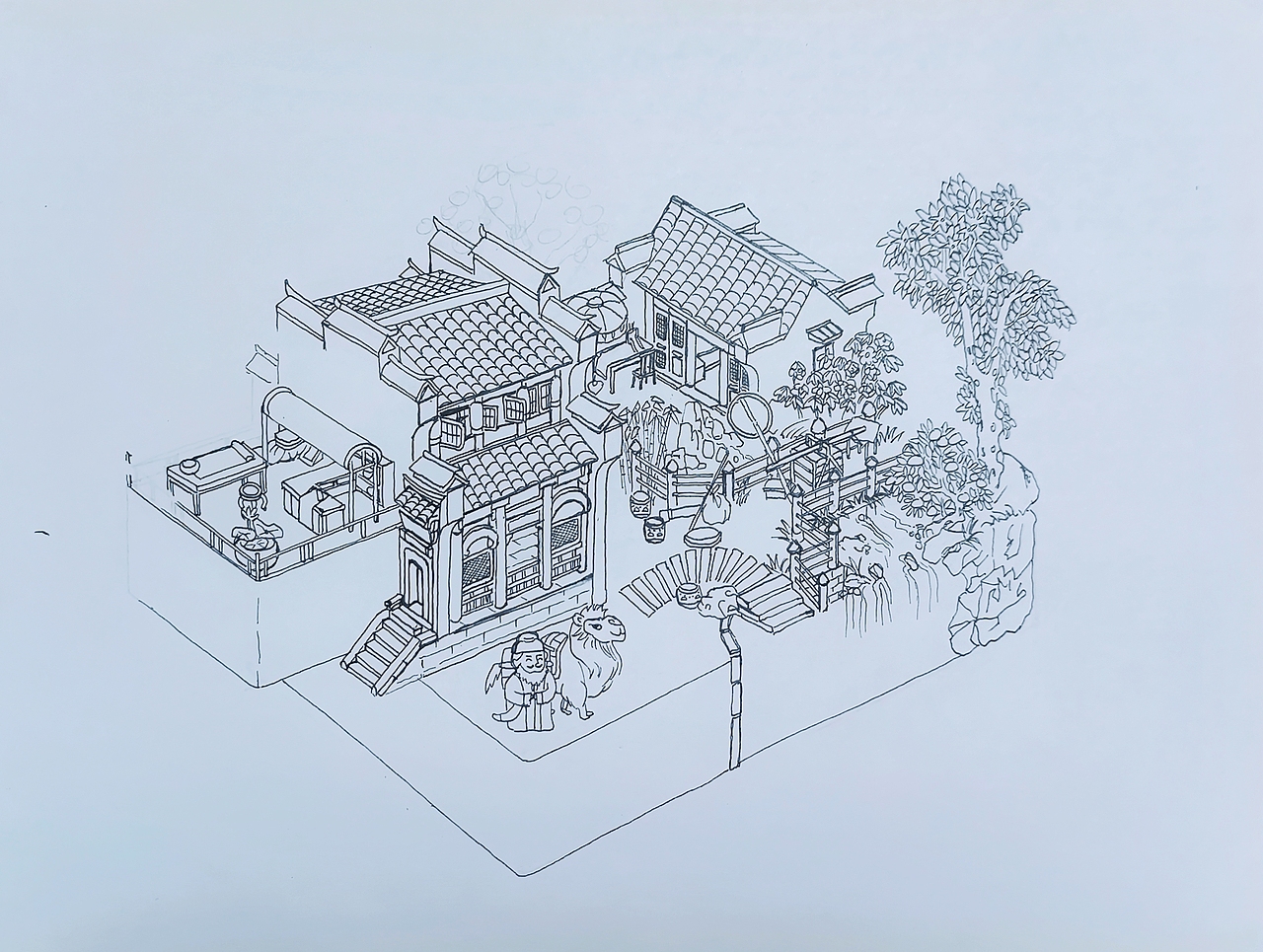 手绘“江南百景图小盒子”系列（图ZMjk3NTI3Nzc2） - 创作习作 - 站酷设计师SaBeL13原创素材 - 站酷ZCOOL