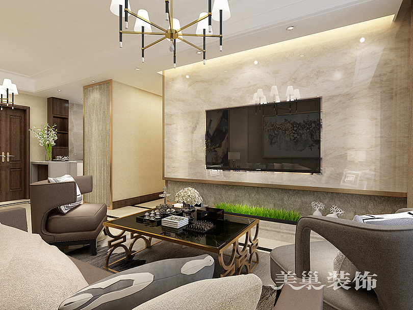 中海锦苑89平三室两厅新古典装修案例——效果图