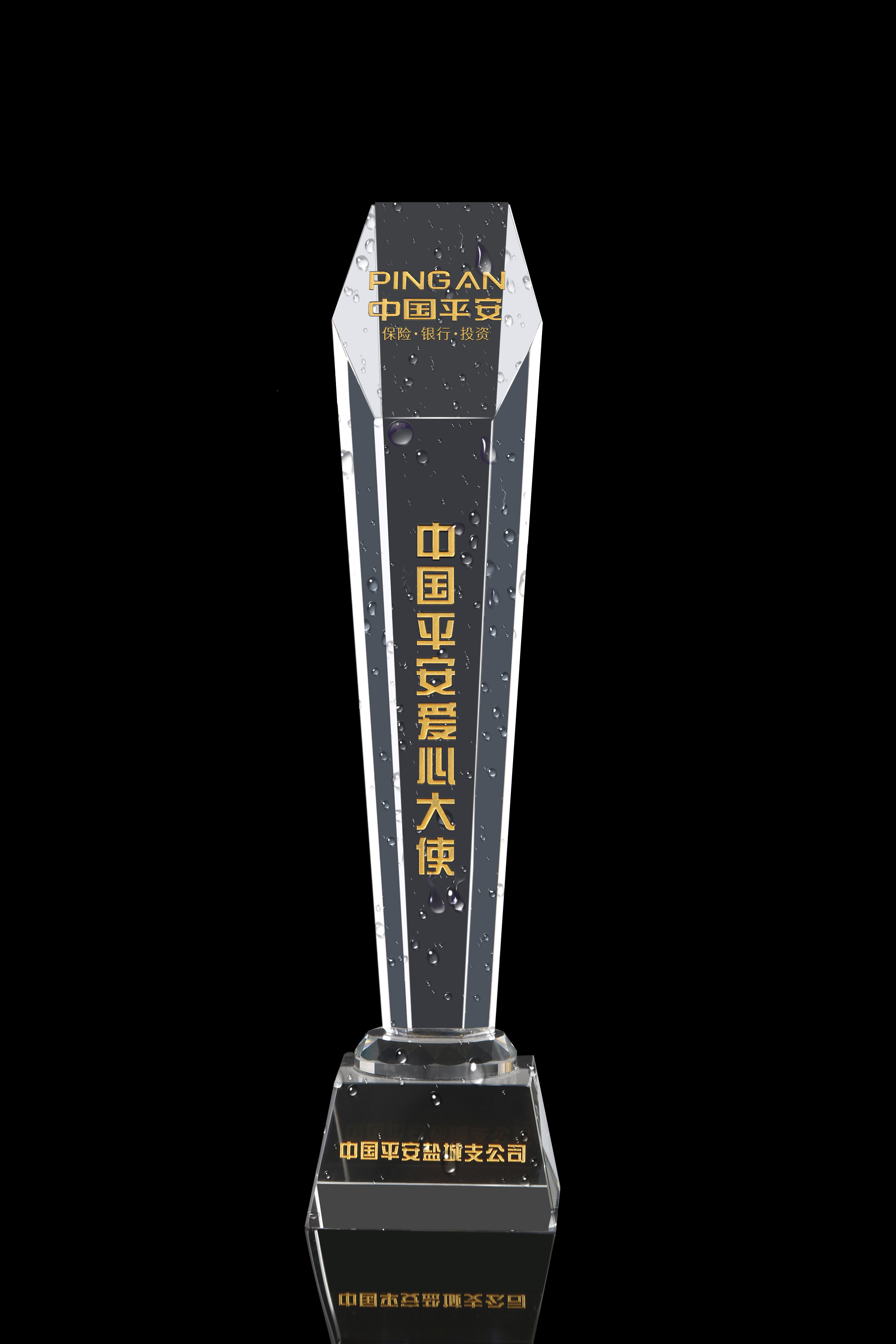 来一张精修的水晶奖杯