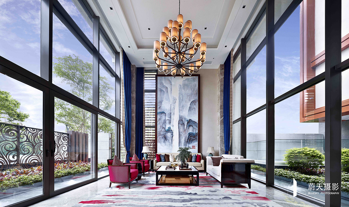 中式6.9米中空客厅