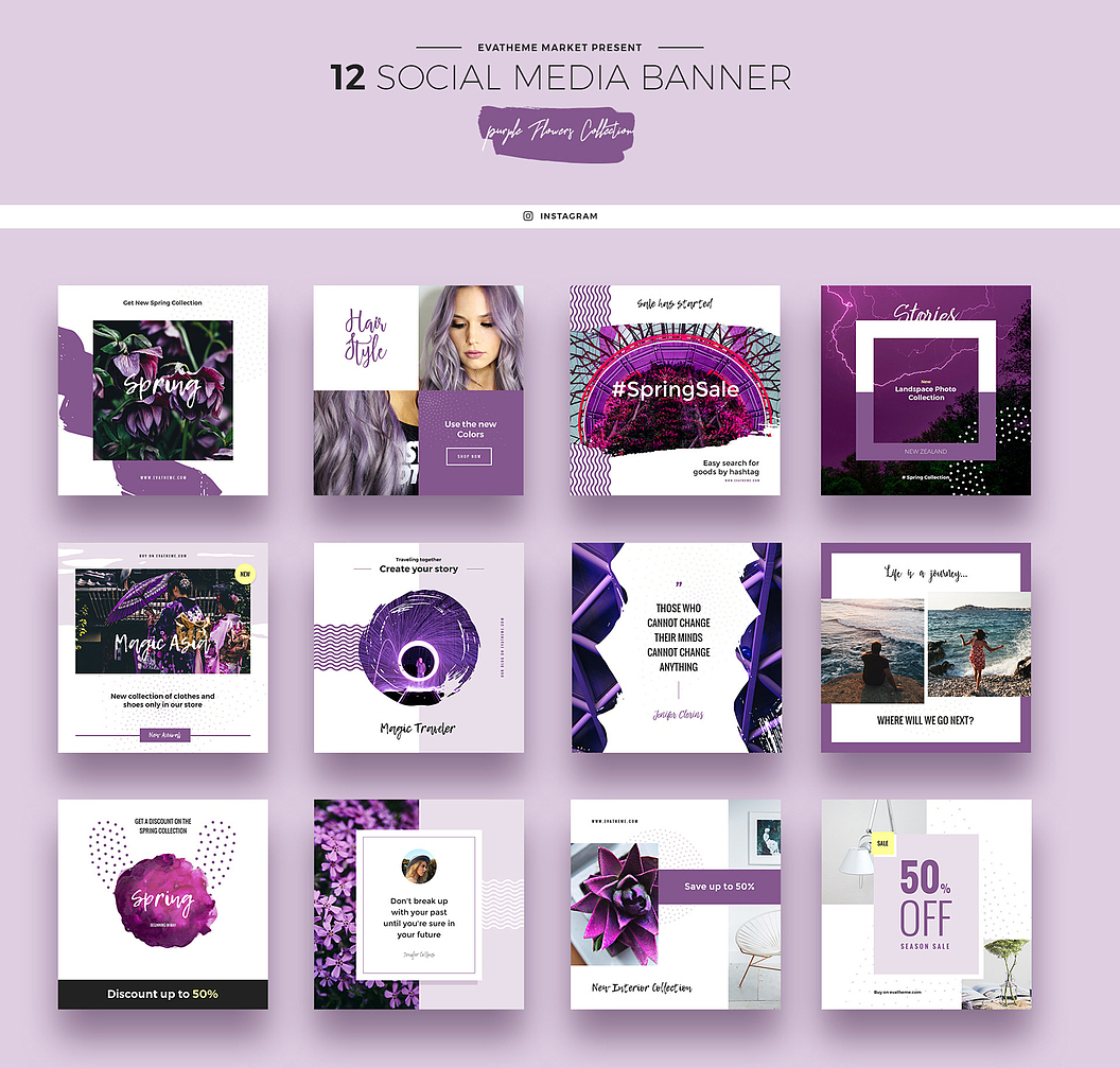 社交媒体广告产品事件横幅的创意集合【含PSD源文件】（图ZMTEwNzYzNzg4） - 其他网页 - 站酷设计师Adobe资源云原创素材 - 站酷ZCOOL