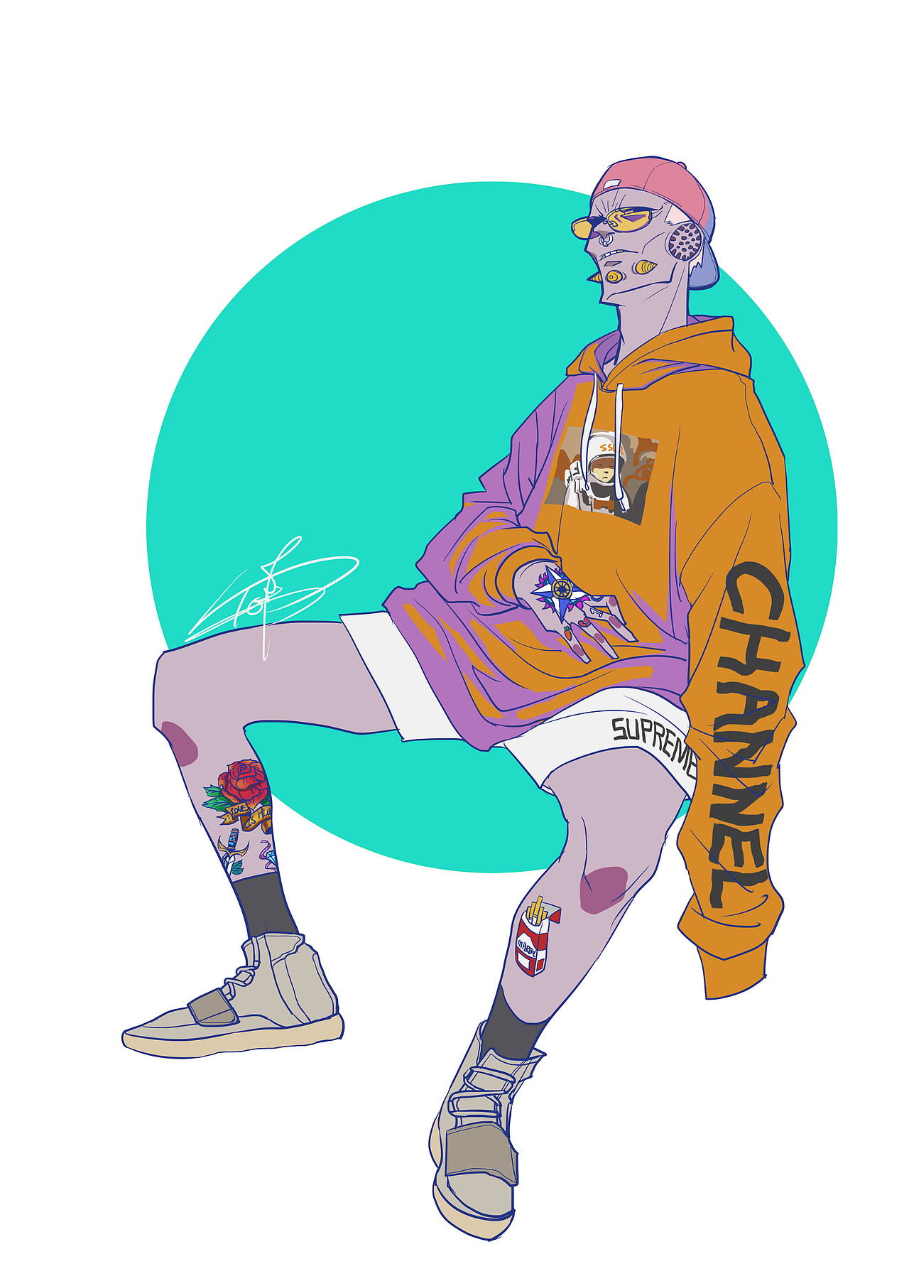 瞎画的外星人街拍系列搓堆放