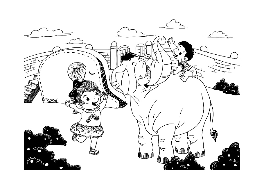 儿童黑白插画线稿（图ZMTEzNjM4MDEy） - 儿童插画 - 站酷设计师豹小玉原创素材 - 站酷ZCOOL