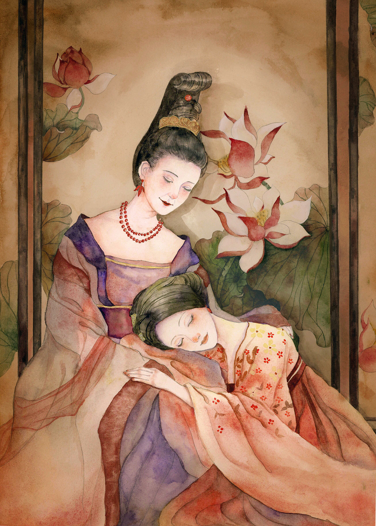 高贵的唐风——《大明宫词》的插画合集（图ZMjE3NDM4MTgw） - 艺术插画 - 站酷设计师苏西糖原创素材 - 站酷ZCOOL