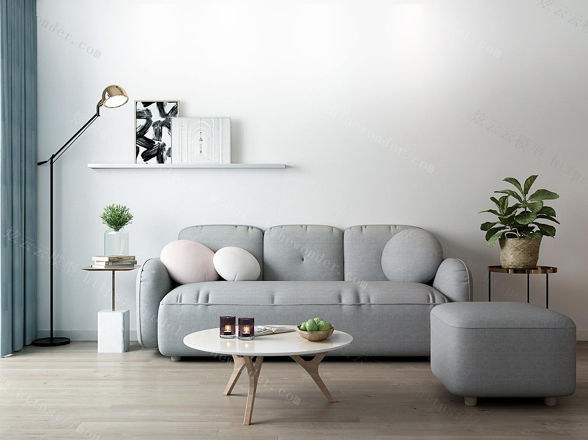 实木沙发设计，胡桃木沙发设计，北欧实木沙发，家具3D_艺帮设计-站酷ZCOOL