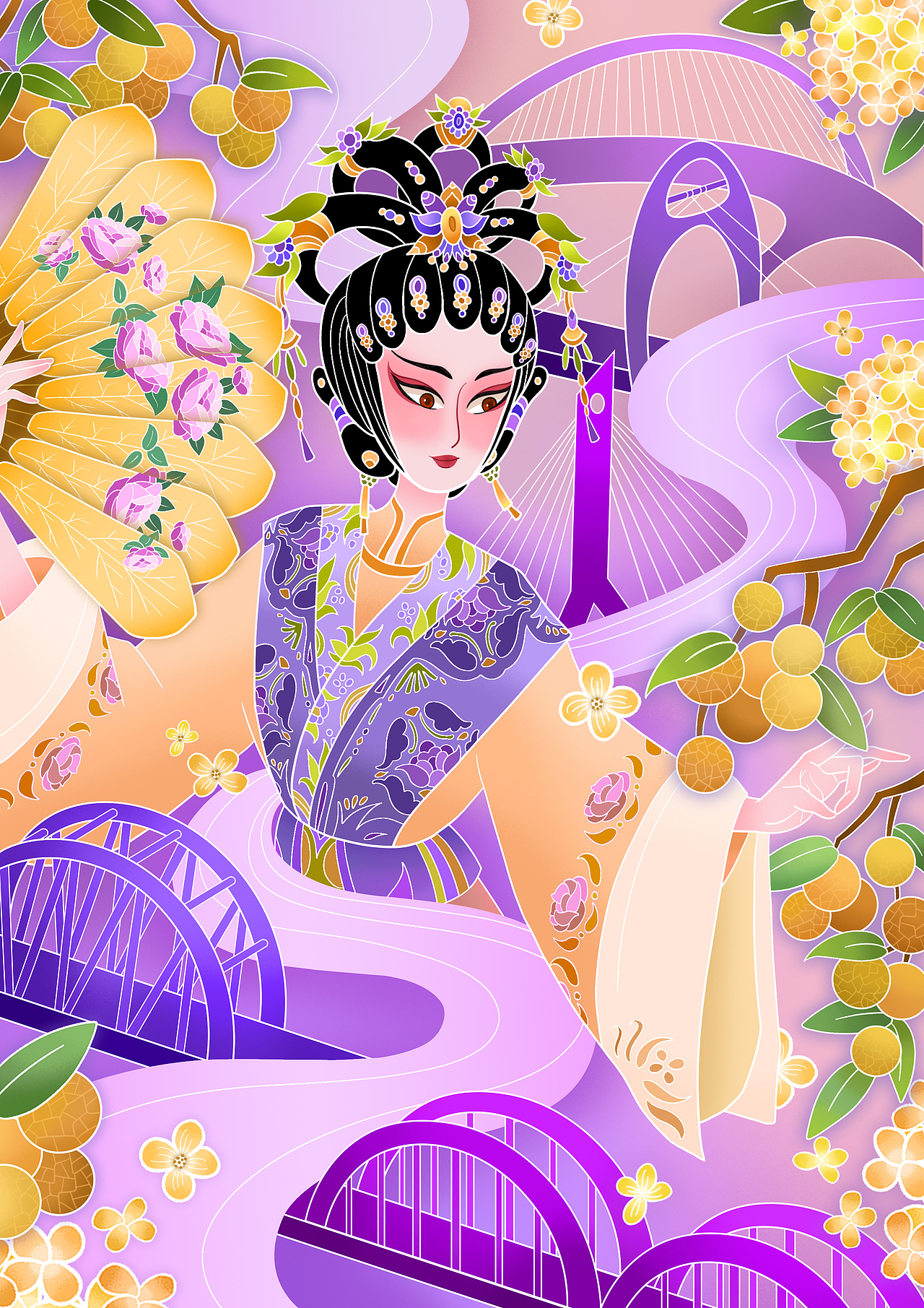 插画设计|粤剧系列插画·广府风华