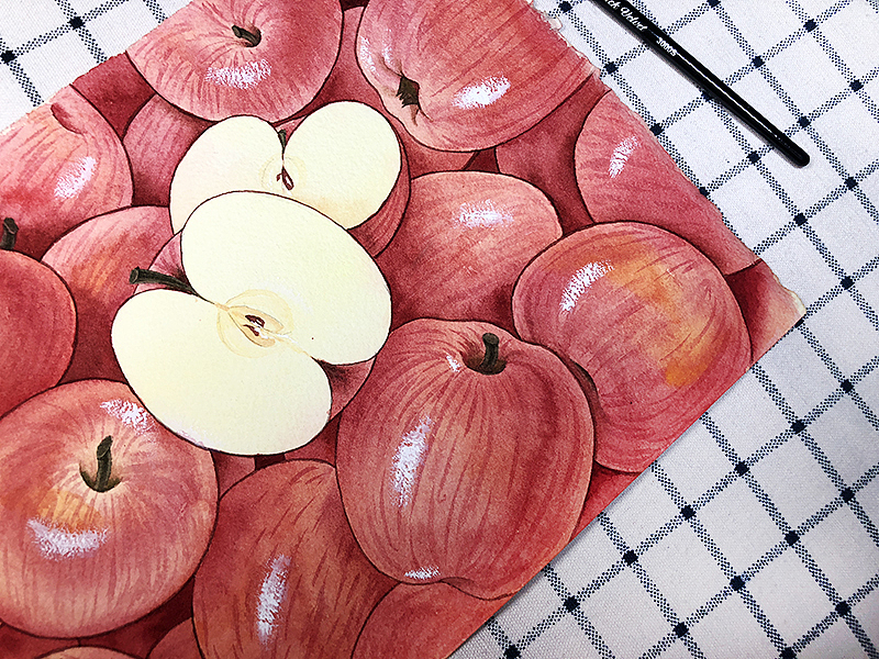 水彩画-好多苹果（图ZMTE2OTE3MjY0） - 创作习作 - 站酷设计师董搞搞原创素材 - 站酷ZCOOL