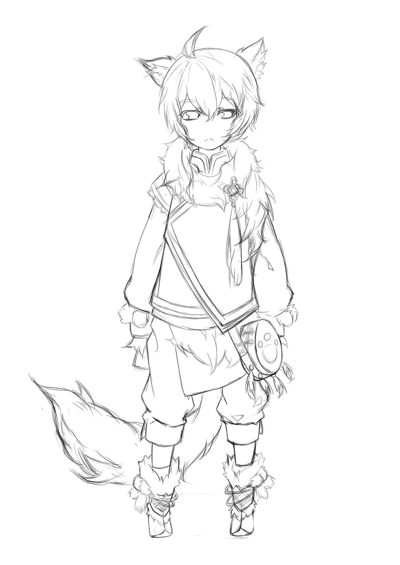 梦想的道路上1月23日鸳鸯眼大白猫拟人临摹