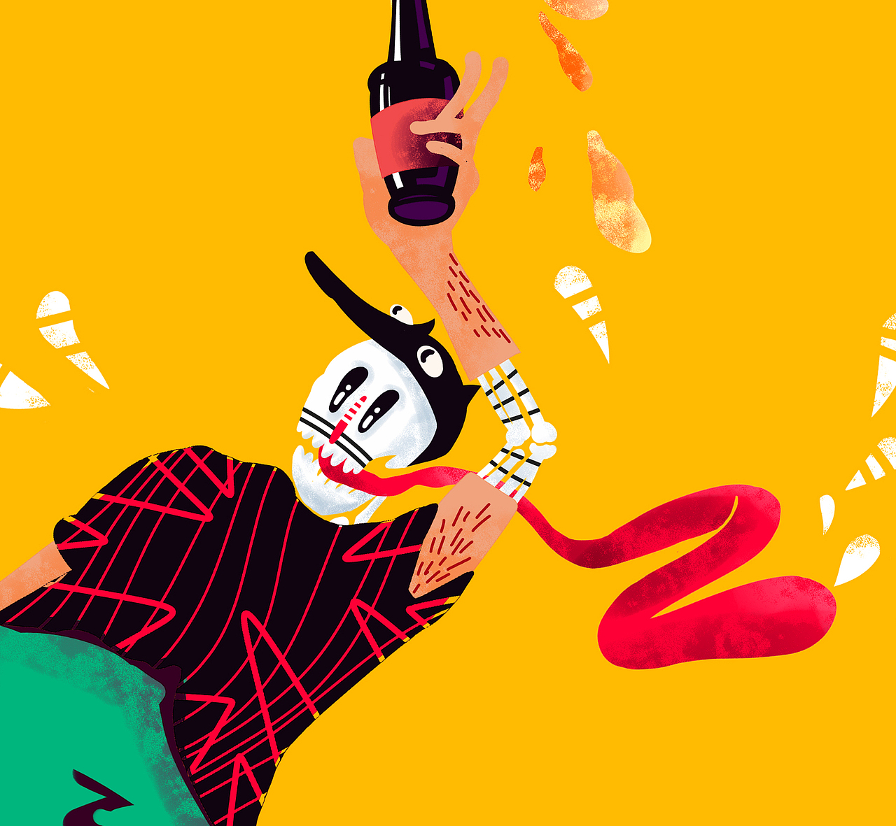 干杯VANS #VANS艺术家#（图ZNDc3ODIwNzI=） - 新锐潮流插画 - 站酷设计师者哩原创素材 - 站酷ZCOOL