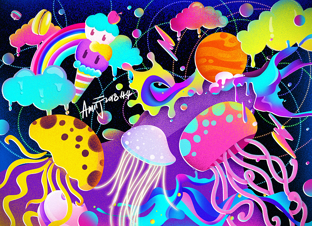 目迷五色（图ZMTExMDc0ODE2） - 新锐潮流插画 - 站酷设计师annnj原创素材 - 站酷ZCOOL