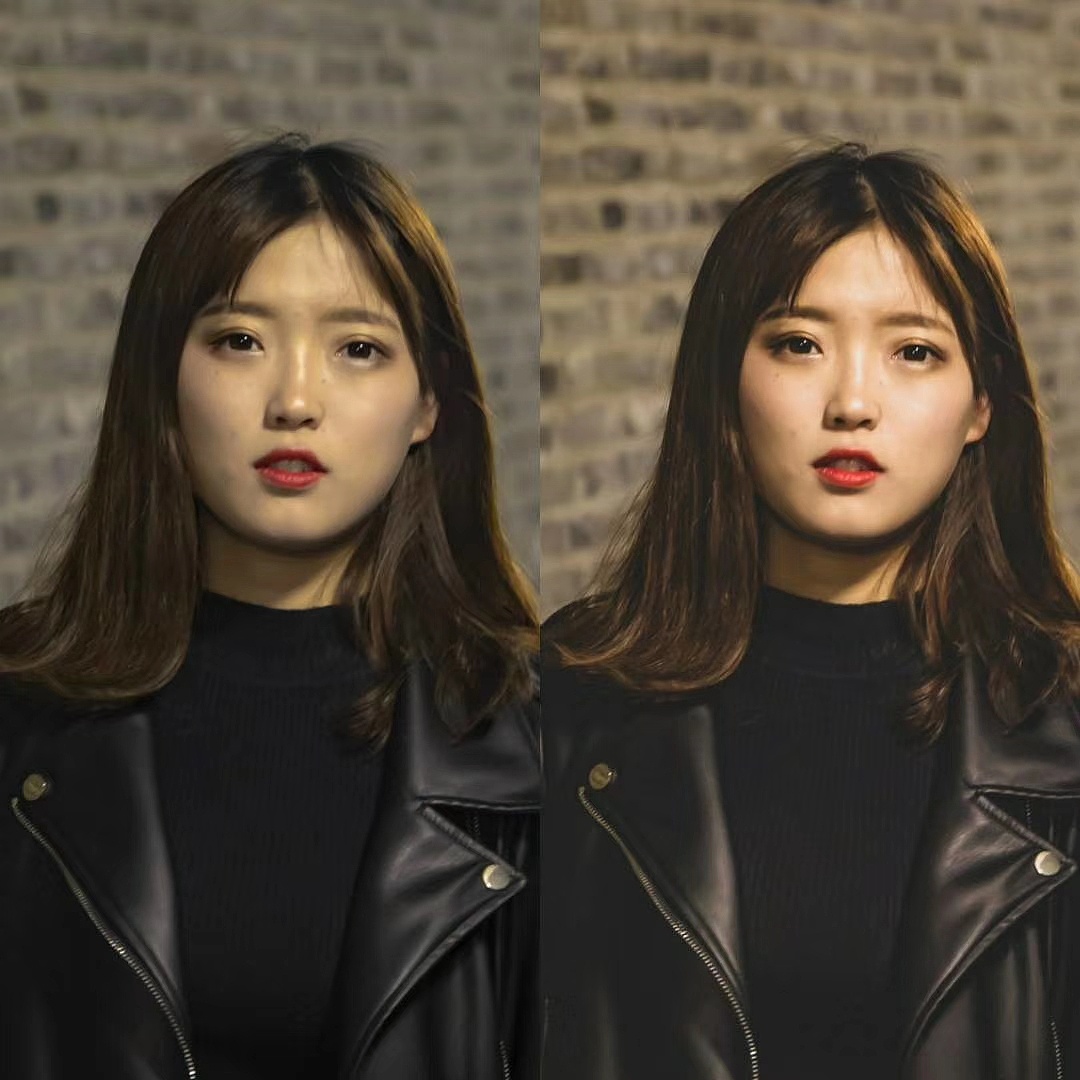 摄影人像后期调色前后对比