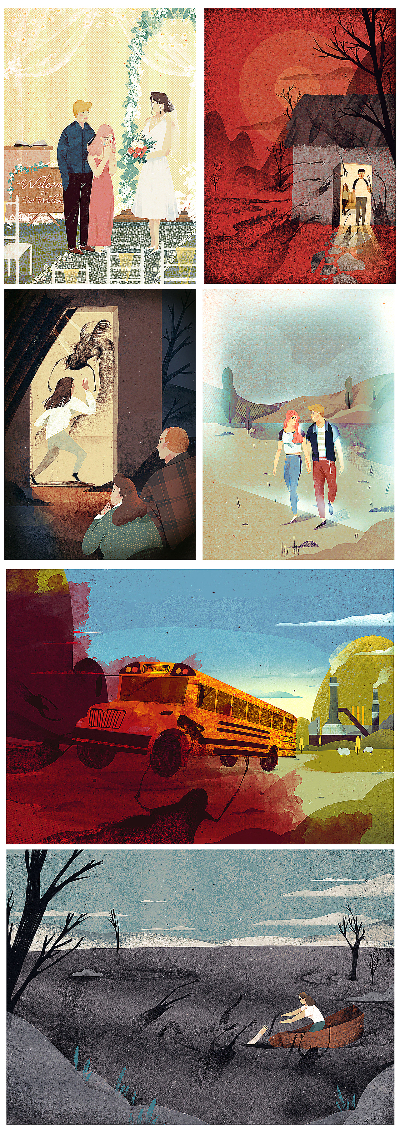 摆渡人三本系列插画合集