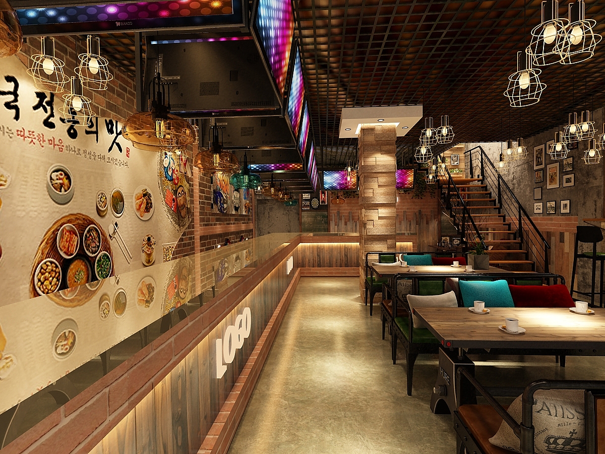 工业风餐厅（图ZMTU1OTczNTE2） - 家装设计 - 站酷设计师一九九二效果图原创素材 - 站酷ZCOOL