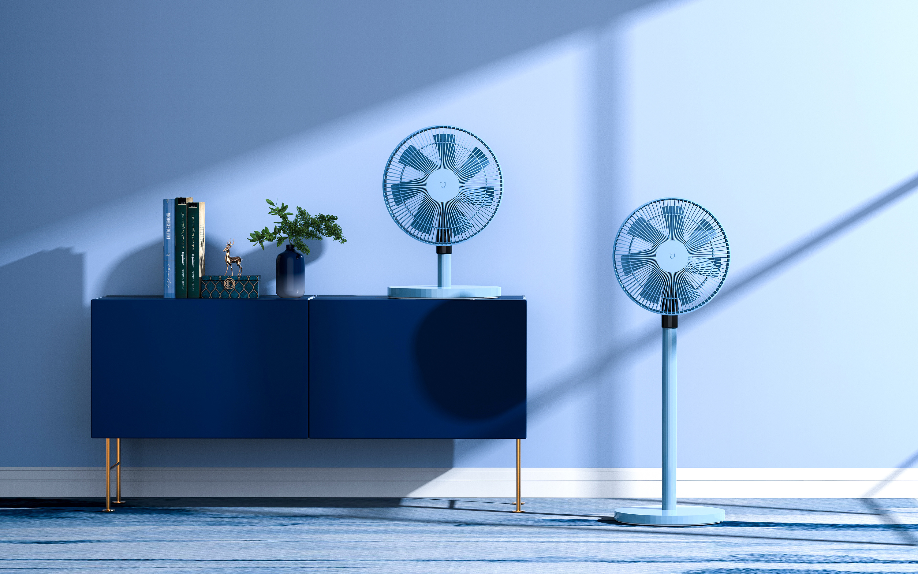 小清新风扇场景渲染