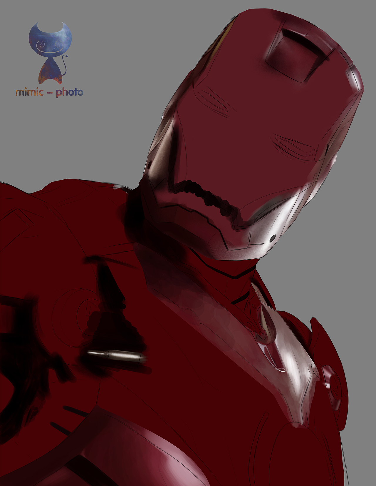 PS 临摹 手绘 《钢铁侠》