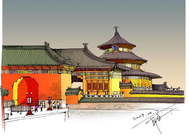 手绘北京|空间|建筑设计|hananzz_原创作品-站酷zcool