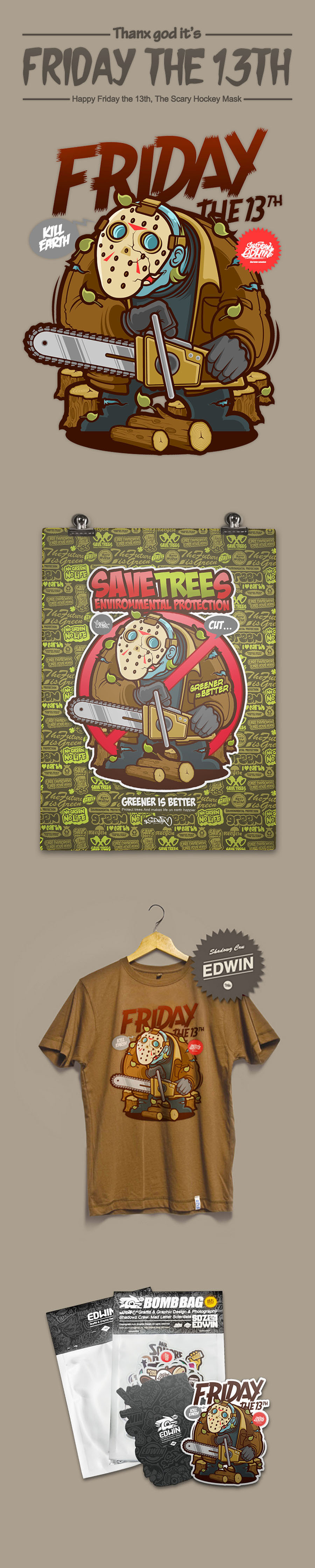 Happy friday the 13th !!!（图ZNjEyMjc3NjQ=） - 新锐潮流插画 - 站酷设计师Edwiner原创素材 - 站酷ZCOOL