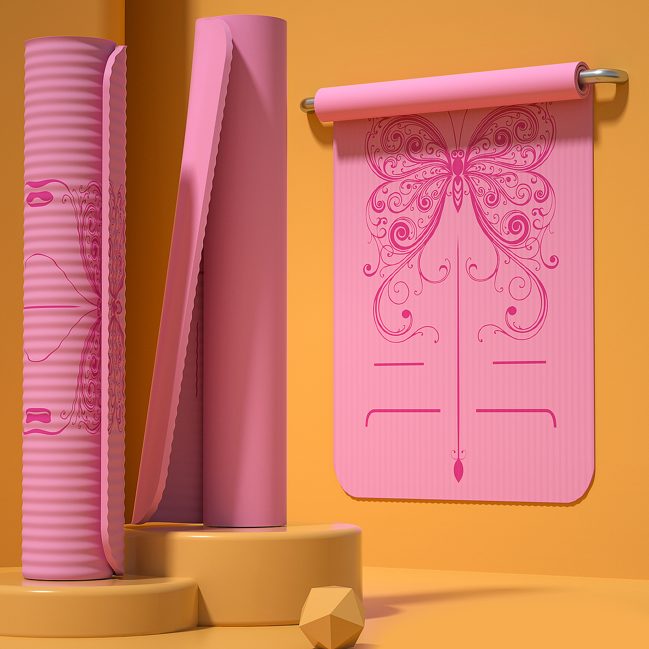 C4D/瑜伽垫/健身用品/OC/详情页/主图