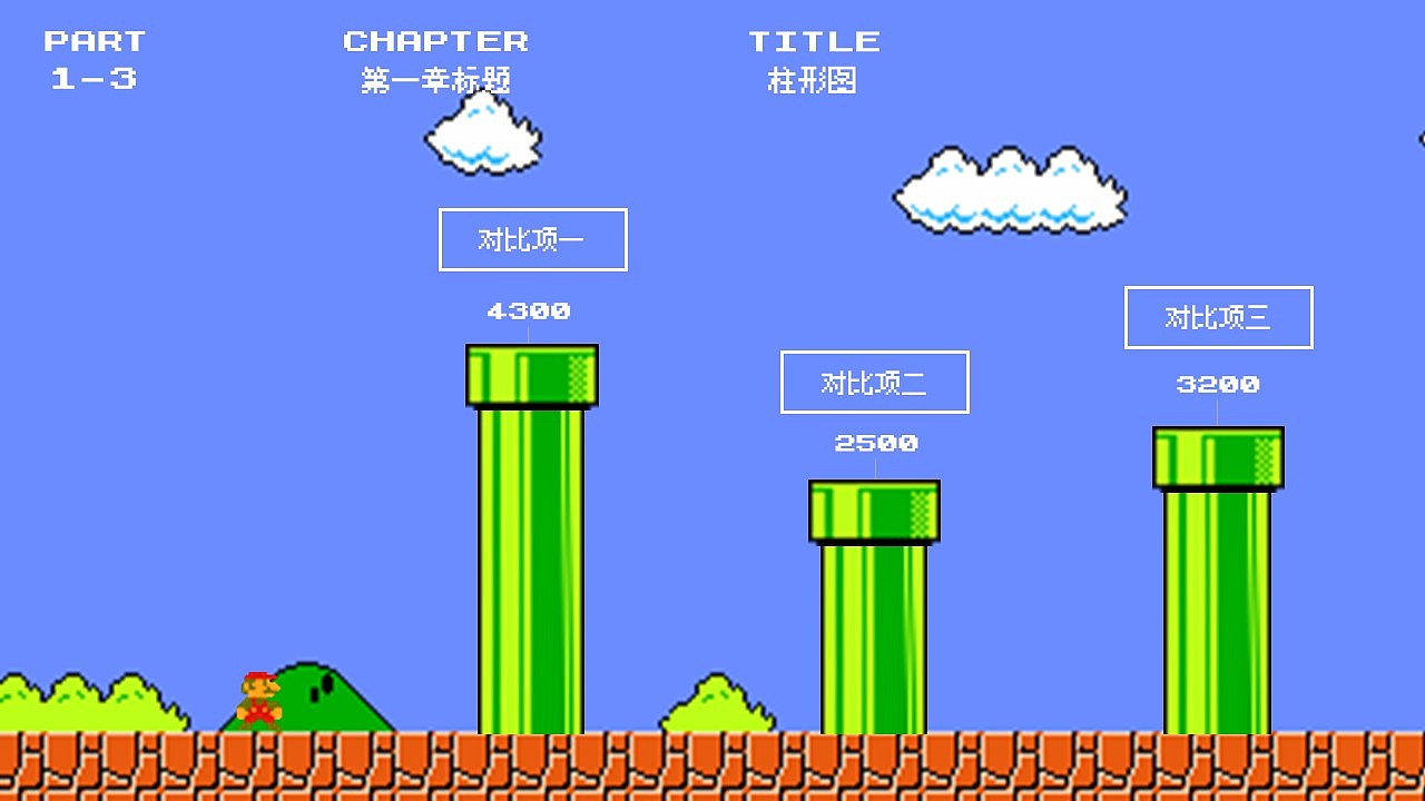 用超级马里奥(超级玛丽)的素材做的ppt模板