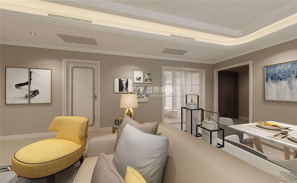 重庆江与城洋房装修案例-轻奢风格-远景装饰渝北地址（图ZODEyMjIyMzI=） - 家装设计 - 站酷设计师重庆室内设计师原创素材 - 站酷ZCOOL