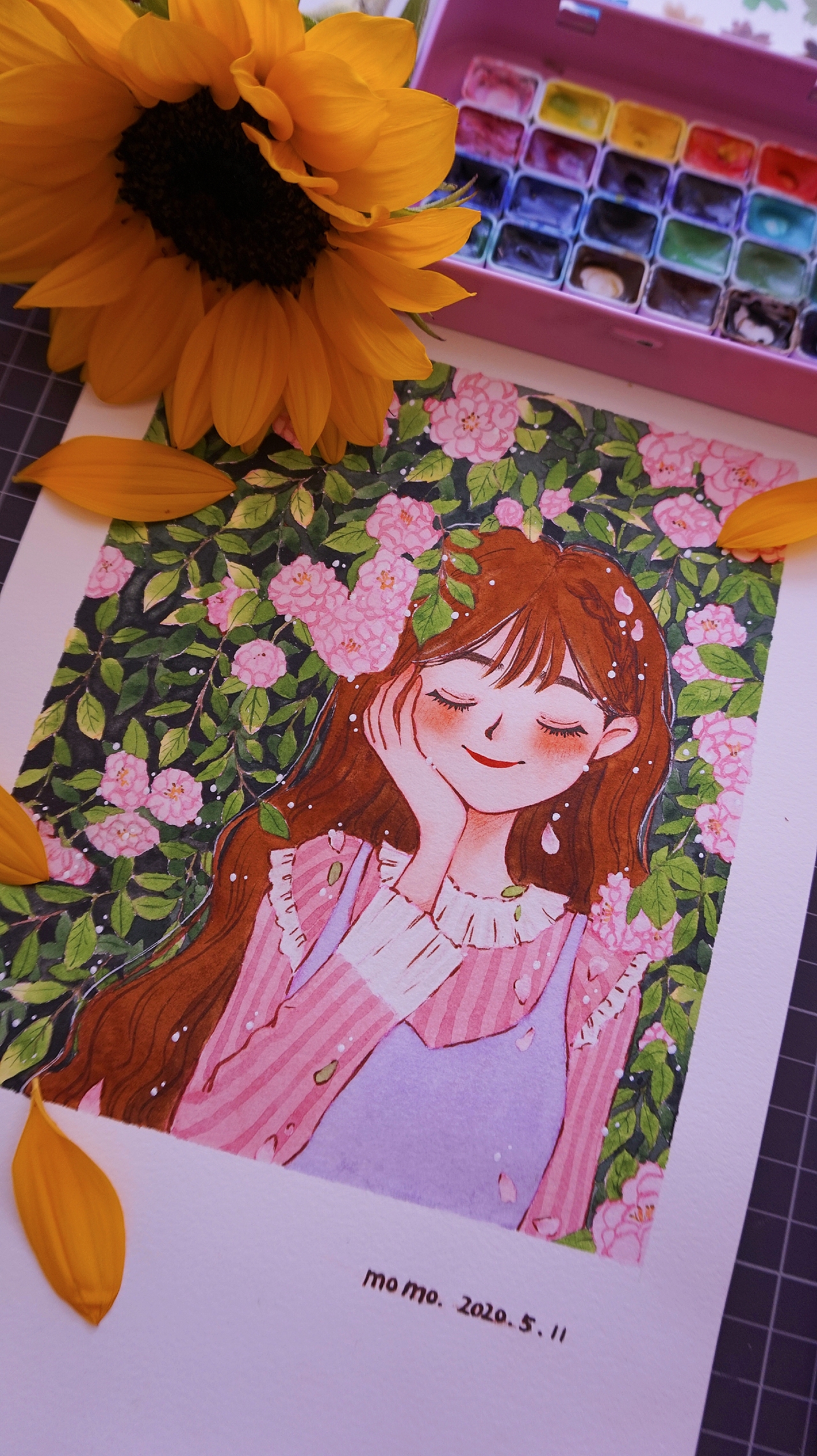 听~花开的声音 原创|插画|创作习作|喵小寞momo_原创作品-站酷zcool