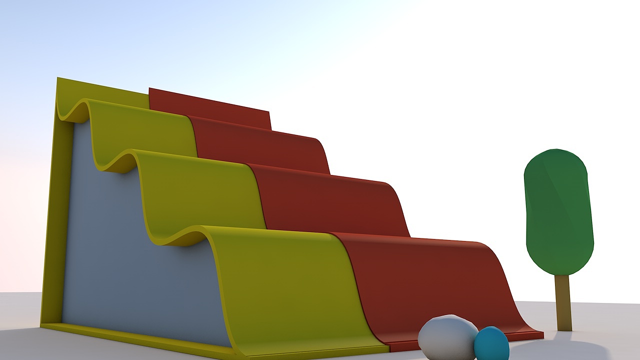 C4D建模学习练习小场景滑梯+乒乓球简单打造（图ZMjI5MDUwMjI0） - 产品 - 站酷设计师魔迅chen原创素材 - 站酷ZCOOL
