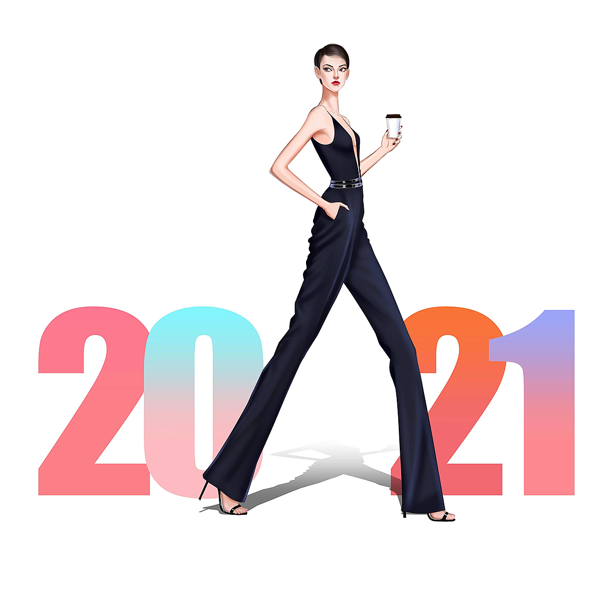 2021 而今迈步从头越 ，留住时光 打磨岁月 新年快乐！（图ZMjM4MTA4Mzk2） - 商业插画 - 站酷设计师倾轻松原创素材 - 站酷ZCOOL