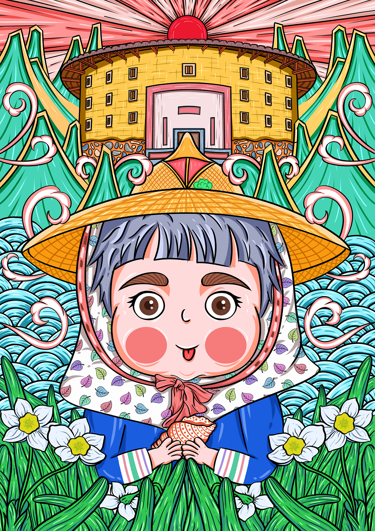 一组国潮插画（图ZMjIzMTM5MDUy） - 创作习作 - 站酷设计师小马没赛克原创素材 - 站酷ZCOOL