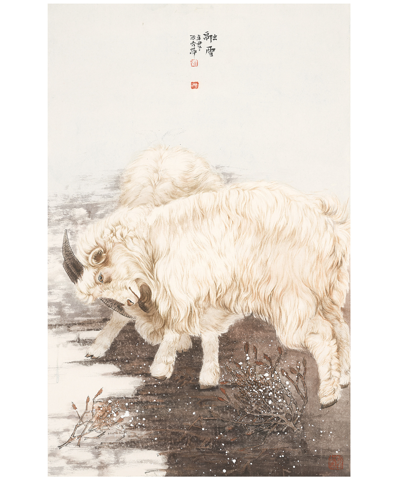 洋洋得意,张秀萍笔下的工笔羊|纯艺术|绘画|书画经纪人 - 原创作品