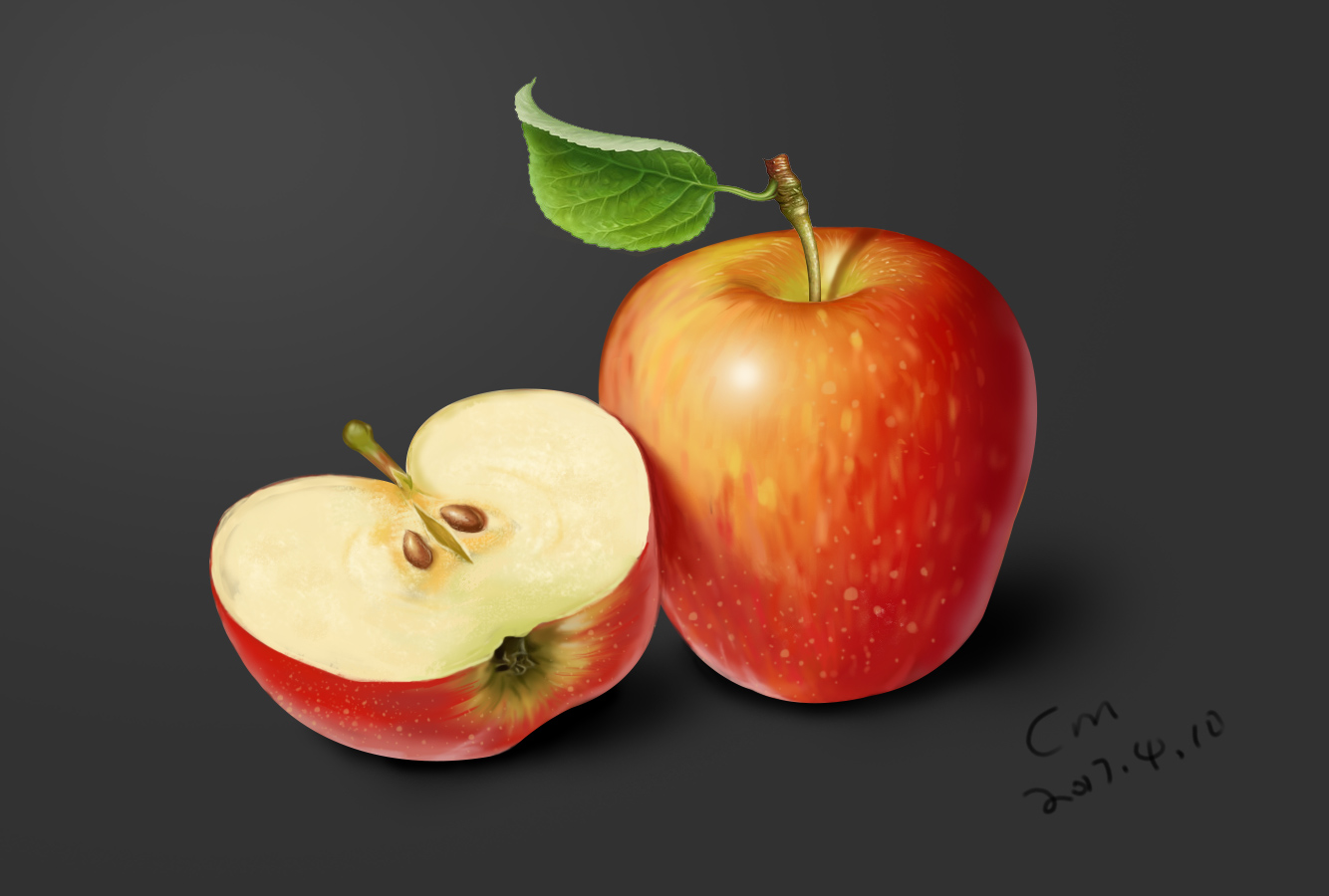 手绘板#苹果|插画|其他插画|lethe水 - 原创作品