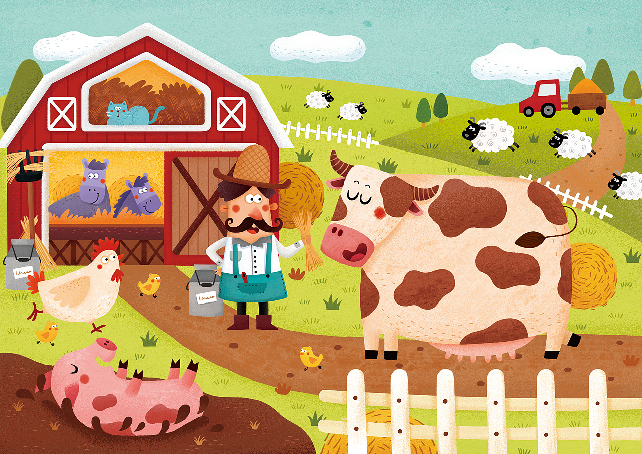农场的一天|插画|绘本|豆芽插画 - 原创作品 - 站酷 (ZCOOL)