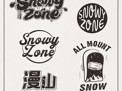 logo 标识设计snow漫山