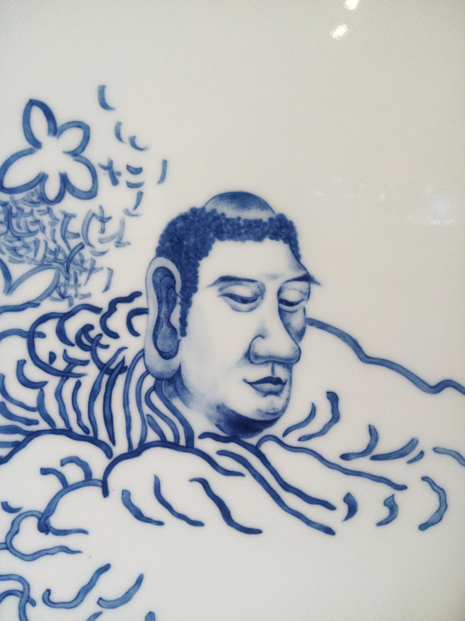 初于蓝——青花瓷板《大迦叶》《阿弥陀佛》(图ZMjI1ODA5NzY=) - 绘画 - 站酷设计师鹿鲲陶瓷原创素材 - 站酷ZCOOL