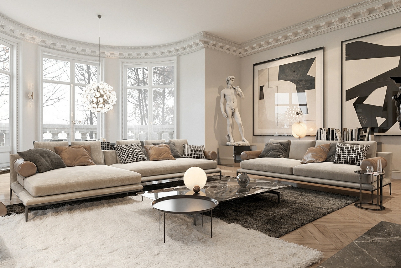 简约欧式，一方面保留了材质、色彩的大致风格（图ZMjEyNTY5NDY4） - 家装设计 - 站酷设计师效果图小芳原创素材 - 站酷ZCOOL