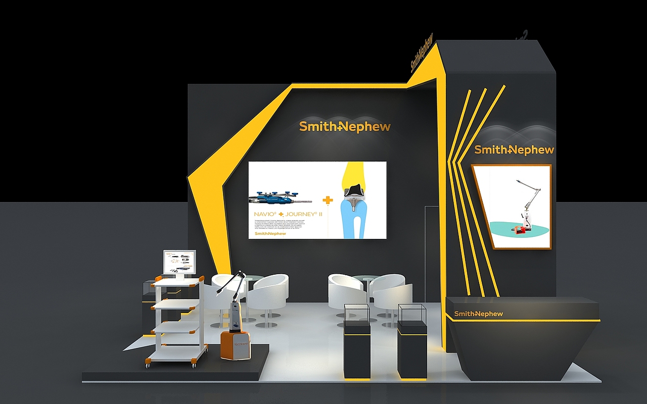 骨科展会3D效果图设计 展厅展会展览定制设计合作
